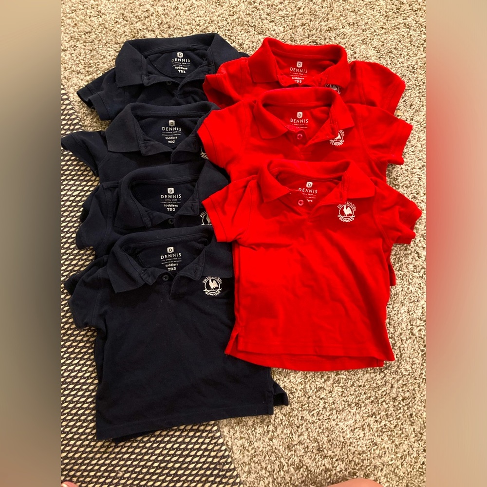 Primrose School uniform shirts - all size T3. 7 total shirts